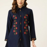 Navy blue embroidered Tunics