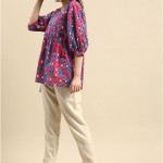 Purple and pink regular Tops