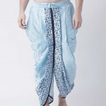 Men Blue Printed Silk Dhoti Pants