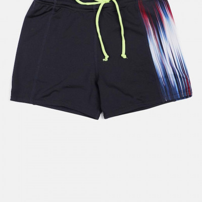 Men Navy Blue Printed Swim Shorts