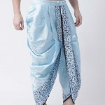 Men Blue Printed Silk Dhoti Pants