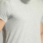 Men Grey Solid Round Neck T-shirt