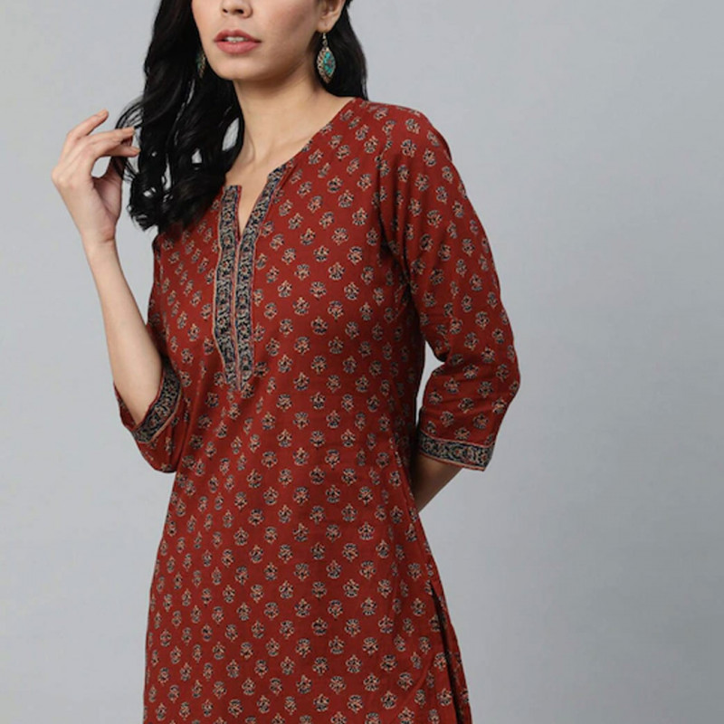 Women Maroon Printed Tunic