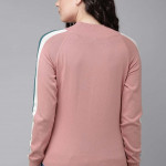 Pink Knitted Top With striped Detail